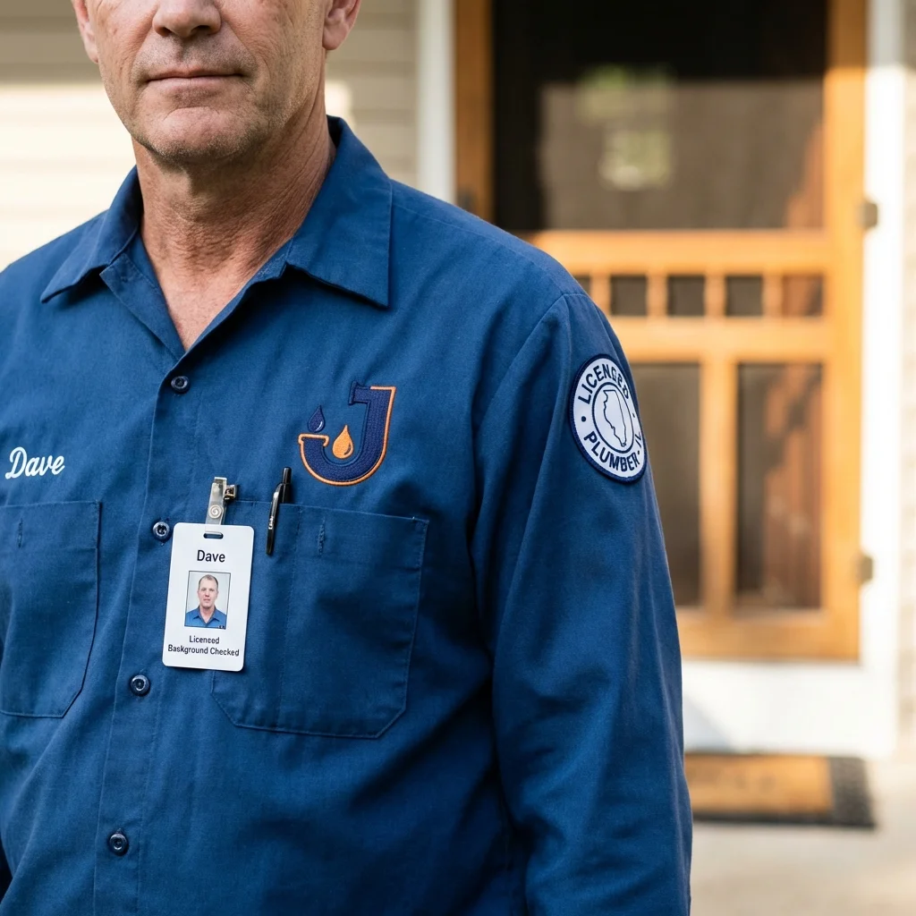 Licensed plumber showing ID badge in Lolo, MT