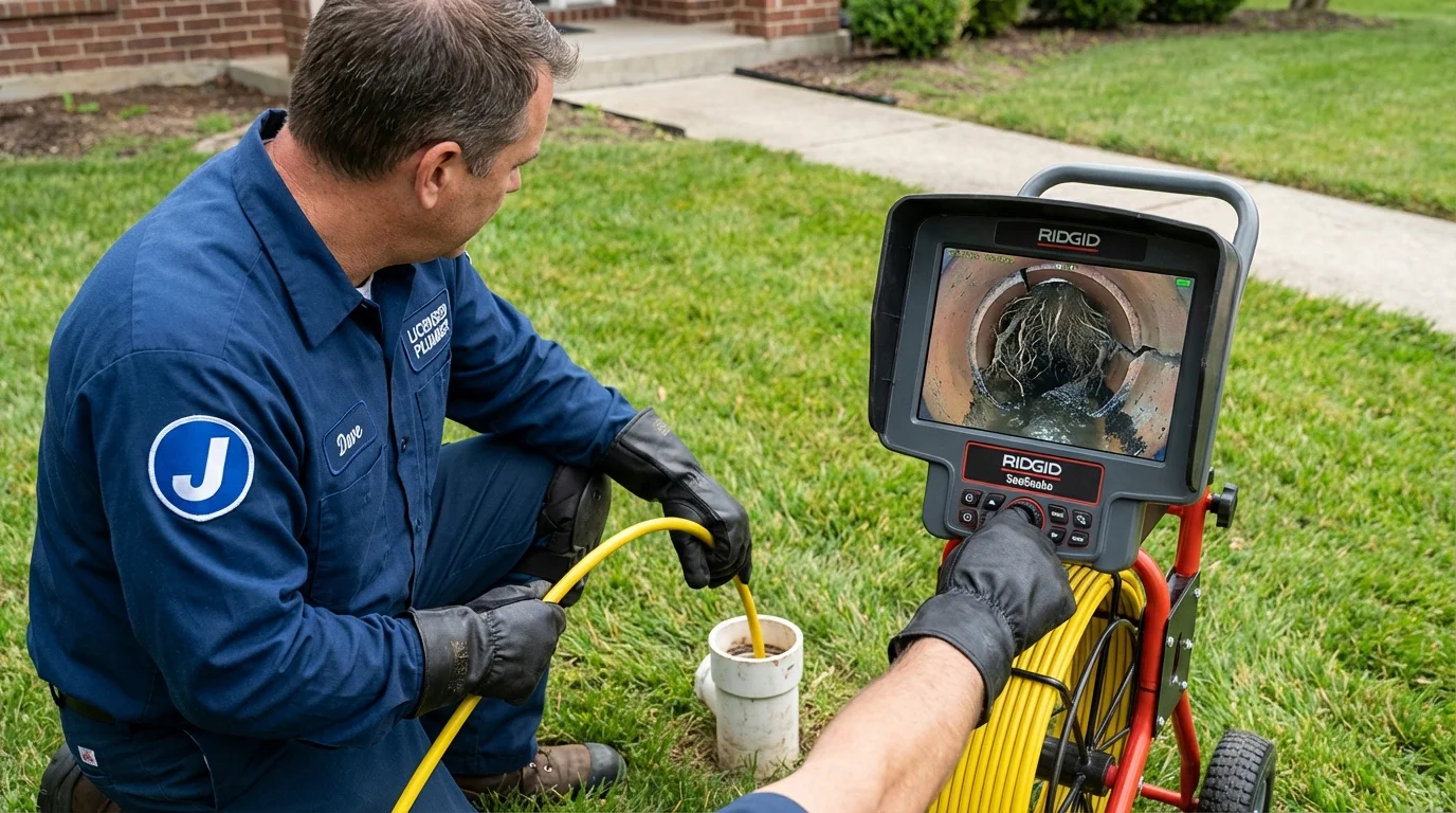 Sewer camera inspection being performed by Johns Plumbing LLC in Lolo